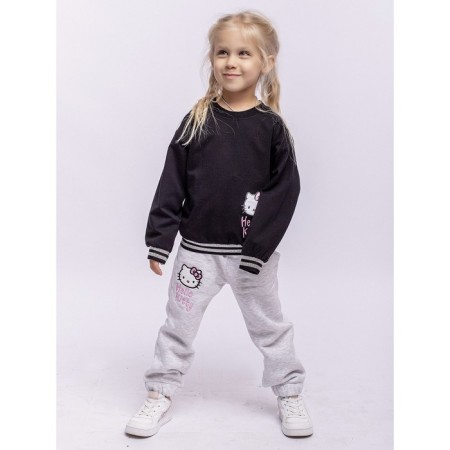 Sweatshirt for girls, height 98 cm, black color-1