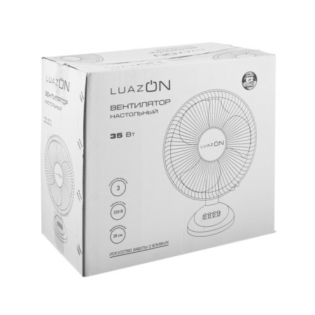 Fan Luazon LOF-03, desktop, 35 watts, 28 cm, 3 modes, plastic, white-blue-8