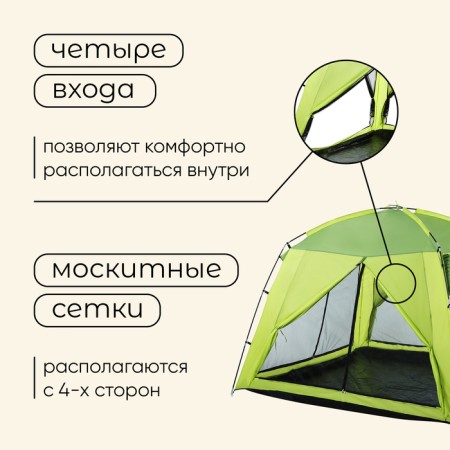 Tourist Tourist Maclay, 210t, 3000 MM PU, 240x240x170 cm-3