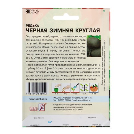 Seeds xxxl radish winter round black, 10 g-1