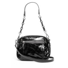 Bag Cross-Body Women's, genuine leather, Polina & Eiterou Black, 24x9x16 cm