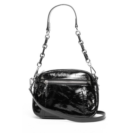 Bag Cross-Body Women's, genuine leather, Polina & Eiterou Black, 24x9x16 cm