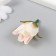 Budon on the leg for decoration "Rose Mondial" white-pink 1.7x3 cm