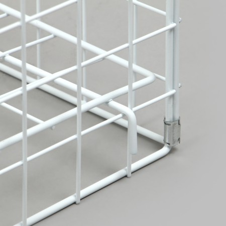 The basket-drill is folding, on wheels, 1 shelf, 60 × 60 × 80 cm, white color-4