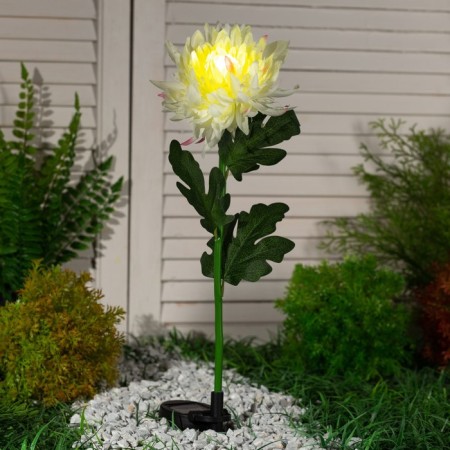 Garden lamp on the solar battery "White Chrysanthemum", 75 cm, 1 led, white glow-1