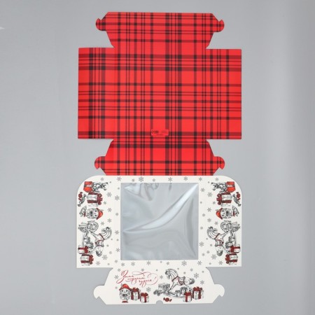 Folding box for 9 cupcakes with the window “Winter will give miracles!”, 25 x 25 x 10 cm, new year-7