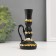 Polystone candlestick "Lamp with a flowering pattern" D-2 cm, black 6x6x13 cm