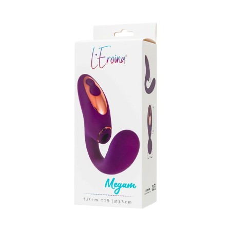 Double stimulation of L’Eroina Megam, silicone, purple color, 27.5 cm-10