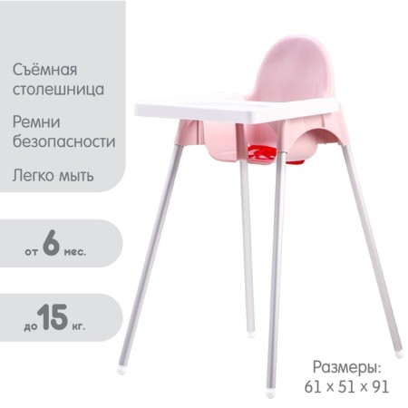 Stool for feeding plastic, pink color