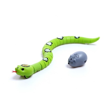 The radio -controlled “jungle” snake works on the battery, the color is green-5