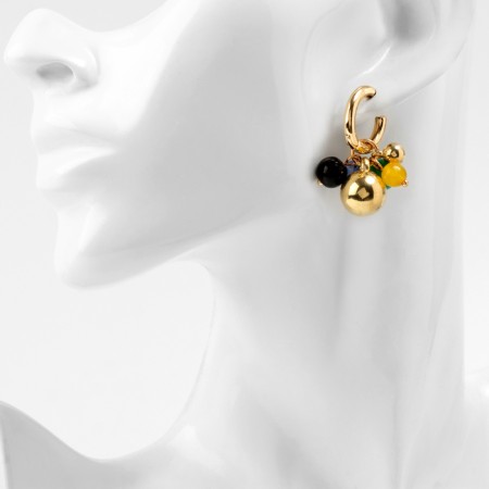 Earrings with the removable element "Transformer" a handful, colored in gold-3