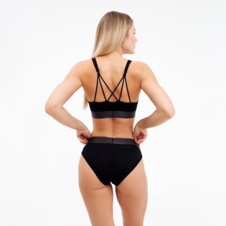 Female set (top with thin straps, panties), black mix, size 46-48-4