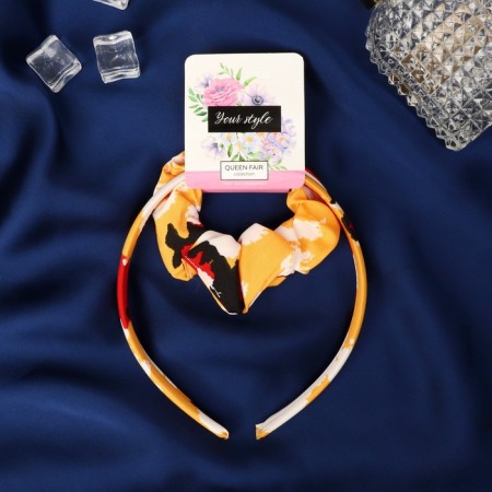 Hair set "Emilia" (elastic band, rim 1.5 cm) bright print-1