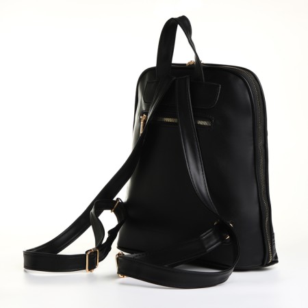 City backpack on a zipper, black color-1