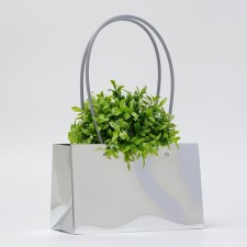 Bag for flowers silver, moisture -resistant, 22x11x14 cm