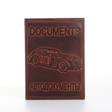 Cover for autoDocations and passports, brown color