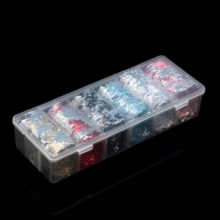 A spider web with a foil for decor, 20 x 10 cm, 6 pcs, in a plastic organizer, colorful/silver color-1