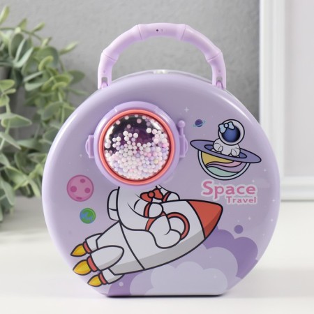 Piggy bank Metal "Cosmos" Safe Castle mix 8x15x15 cm-2