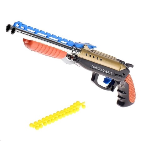 Pneumatic “double -barreled gun” gun shoots with silicone bullets, MIX color-2