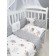 A set in a crib 15 objects 3+12 pillows-bortions, print Print Ezhik, white-gray color 710932