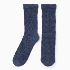 Women's socks, indigo melange, size 23-25