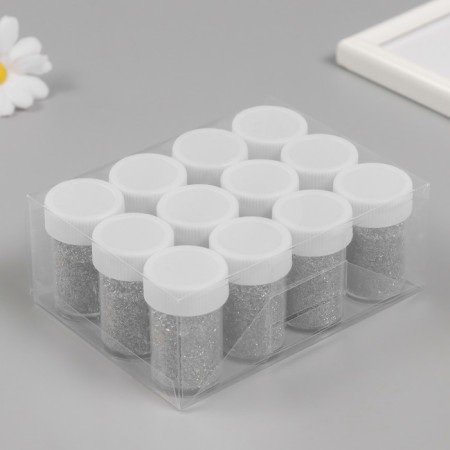 Glitter size 1/96, packaging 12 pcs/10 g, silver-2