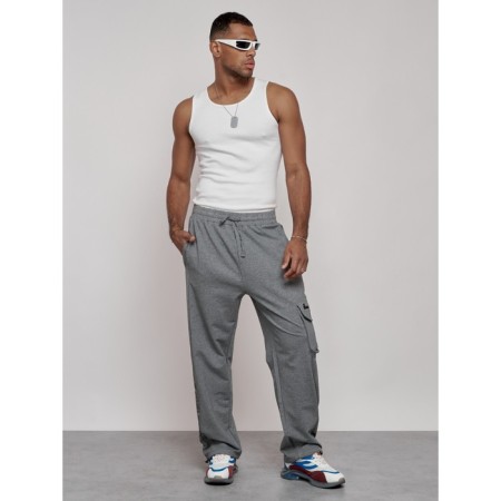 Sports male pants, size 48, gray color-23