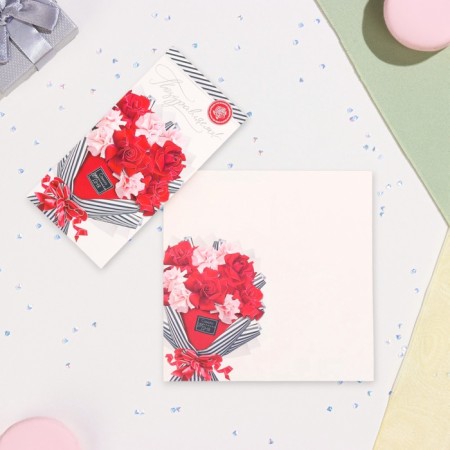 Highlight-Europe "Congratulations!" Congrev, embossing, red flowers, 10.5 x 21.5 cm-2