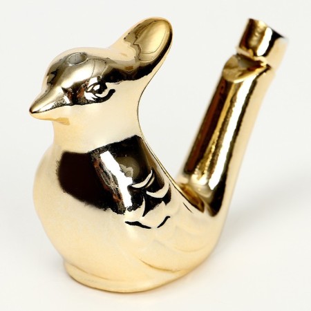 Whistle ceramic bird "Golden"-2