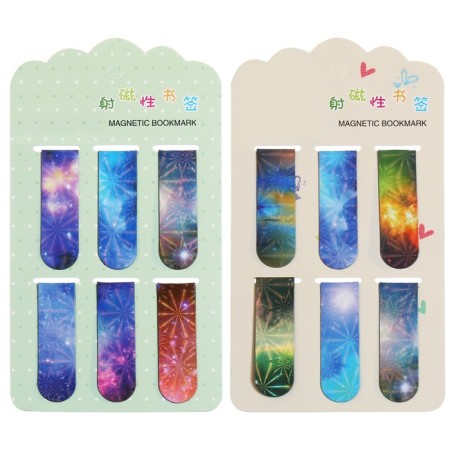 A set of magnetic bookmark for books Calligrata 6 pieces, "Universe", mix-2