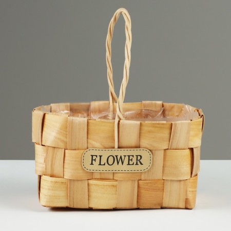 Wicker basket, 17 x 10 x 9/18.5 cm, sequoia-2