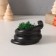 Souvenir mini "snake" twisted with moss 4*7*4 cm black (moss is green stabil)