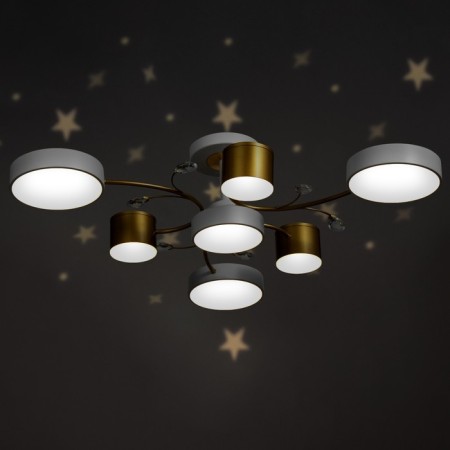 Sendi chandelier 7XLED 150W 3000-6000K white-gold 81x81x21 cm Bayerlux-4