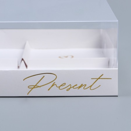 Confectionery box for mousse cakes "Present", 27 x 17.8 x 6.5 cm-2