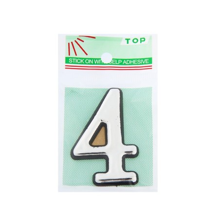 Door number "4", plastic, chromium color-3