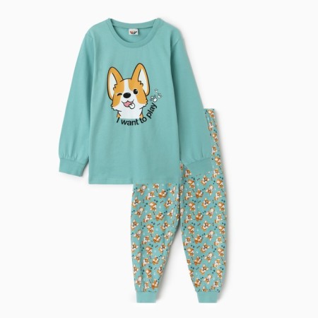 Pajama nursery, turquoise color/Corgi, height 104 cm