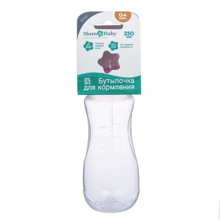 A bottle for feeding, a classic throat, fitted, 250 ml., From 3 months, color red-4