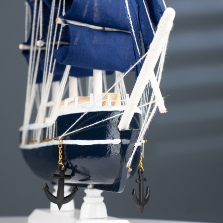 Ship "Diana" three -masted with blue sails, 40*9*36cm-1