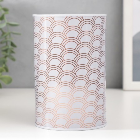Piggy bank Metal "Golden Patterns on White" mix 8x8x12.5 cm-1