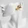 Earrings with pearls "Flowers" are light, white color in gold