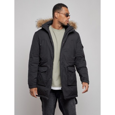 Extensive male winter park, size 58, black color-6