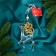 Christmas tree decoration "Deer with patterned horns shine" 9x16 cm, mix, transparent gold