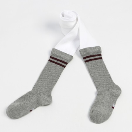 Pantyhose children, color gray melange /white, height 116-122-2