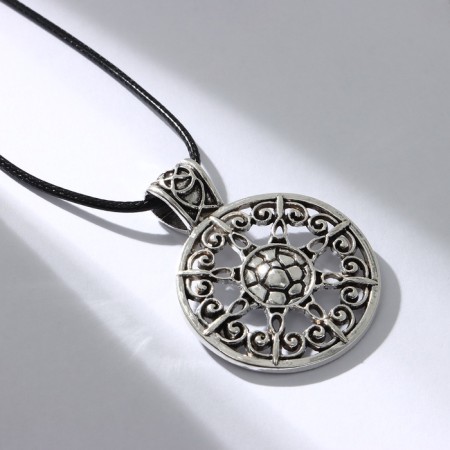 Piece on the lace "Star in the Circle", color black silver on a black lace, 42 cm-1