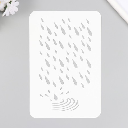 Plastic stencil "Rain" 16x24 cm