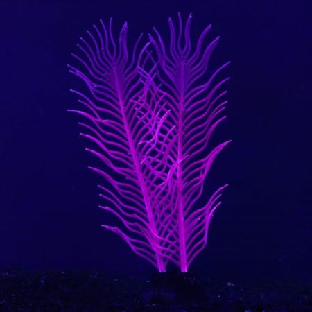 Silicone Aquarium plant, glowing in the dark, 6.5 x 18 cm, purple-1