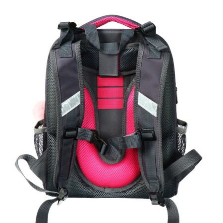School backpack 38 x 30 x 16 cm, ergonomic back, stavia "unicorn", gray-4