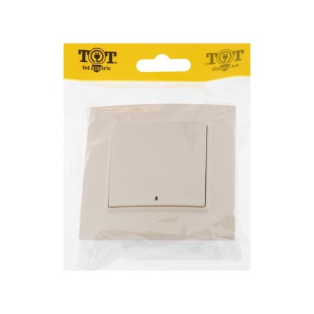 Tot Elegant switch, 10 a, 1 cl., With backlight, hidden, beige-5