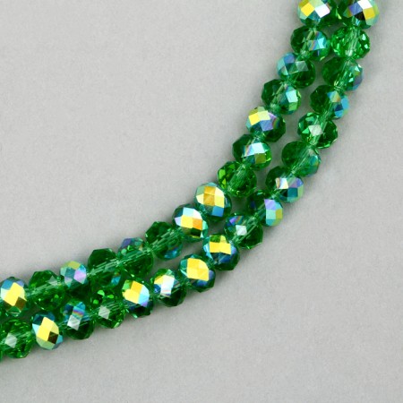 Glass beads, set 72 pcs., Size 1 pc. - 8 mm, green color
