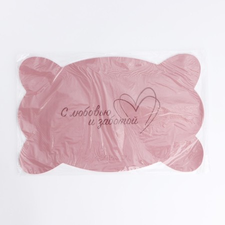 Formal bone rug for a bowl, 39.5 x 25 cm, pink-4